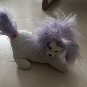 Fluffy Purple and White Stuffed Animal